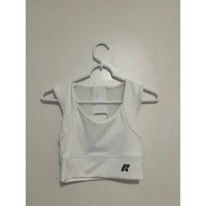 Forme Power Bra Womens Small White Posture Correcting Mesh Back Sports Bra Top